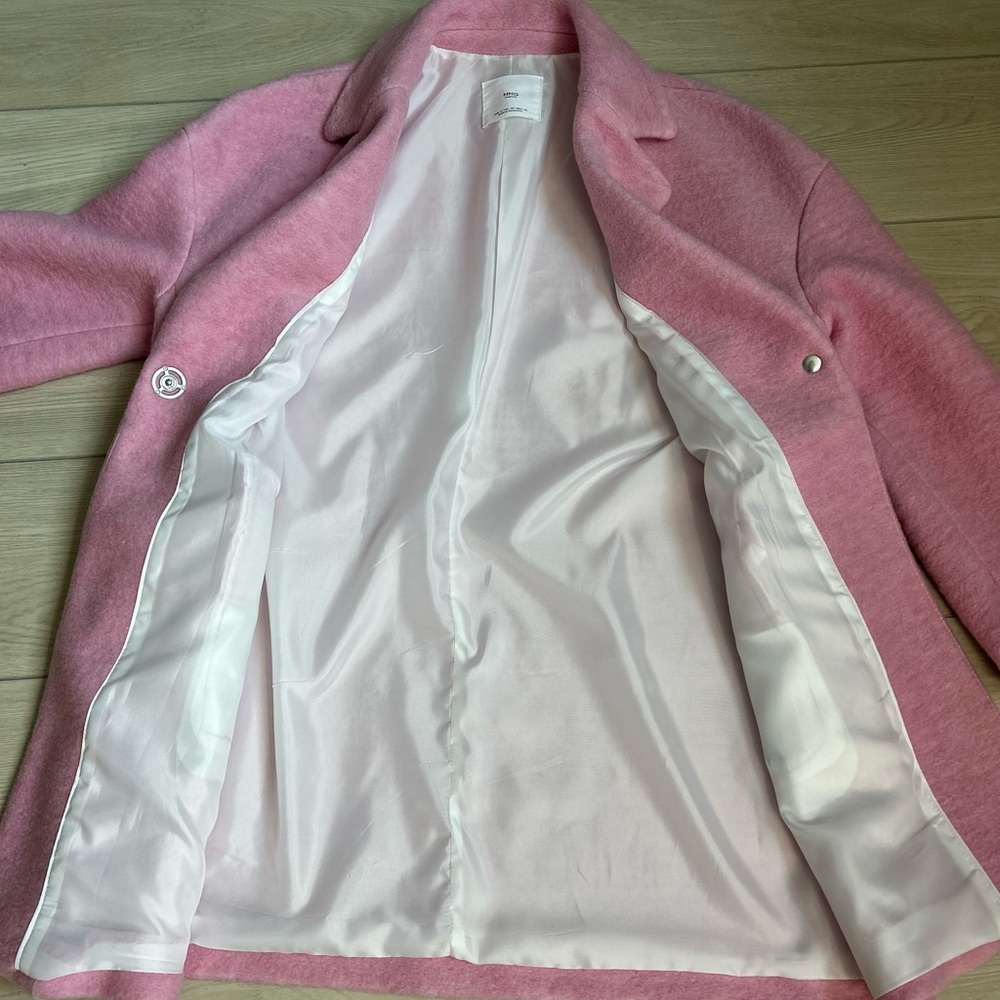 MNG Casual  ~ Wool Blend Elegant Pink Women's Coat. - Picture 8 of 12